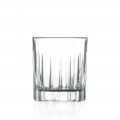 12 Liqueur Glasses in Eco Crystal with Linear Design Decorations - Senzatempo