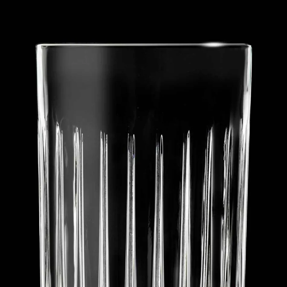 12 Tumbler Tall Highball Glasses in Decorated Eco Crystal - Senzatempo Viadurini