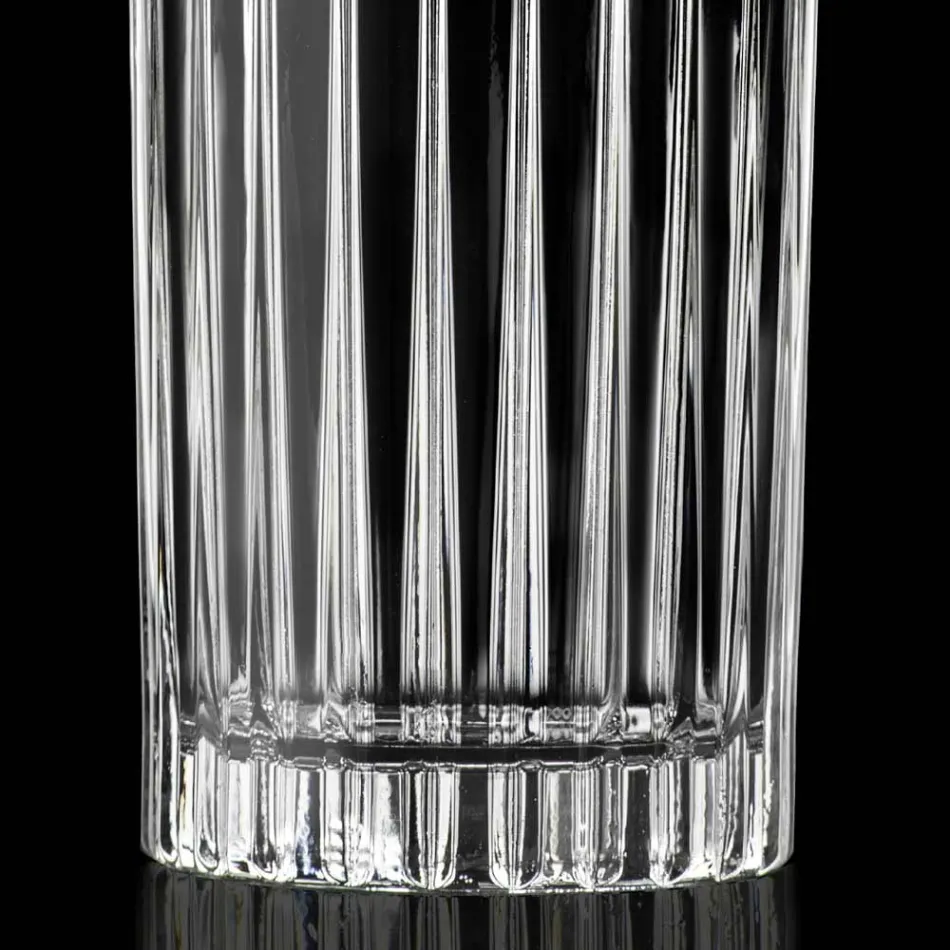 12 Tumbler Tall Highball Glasses in Decorated Eco Crystal - Senzatempo Viadurini