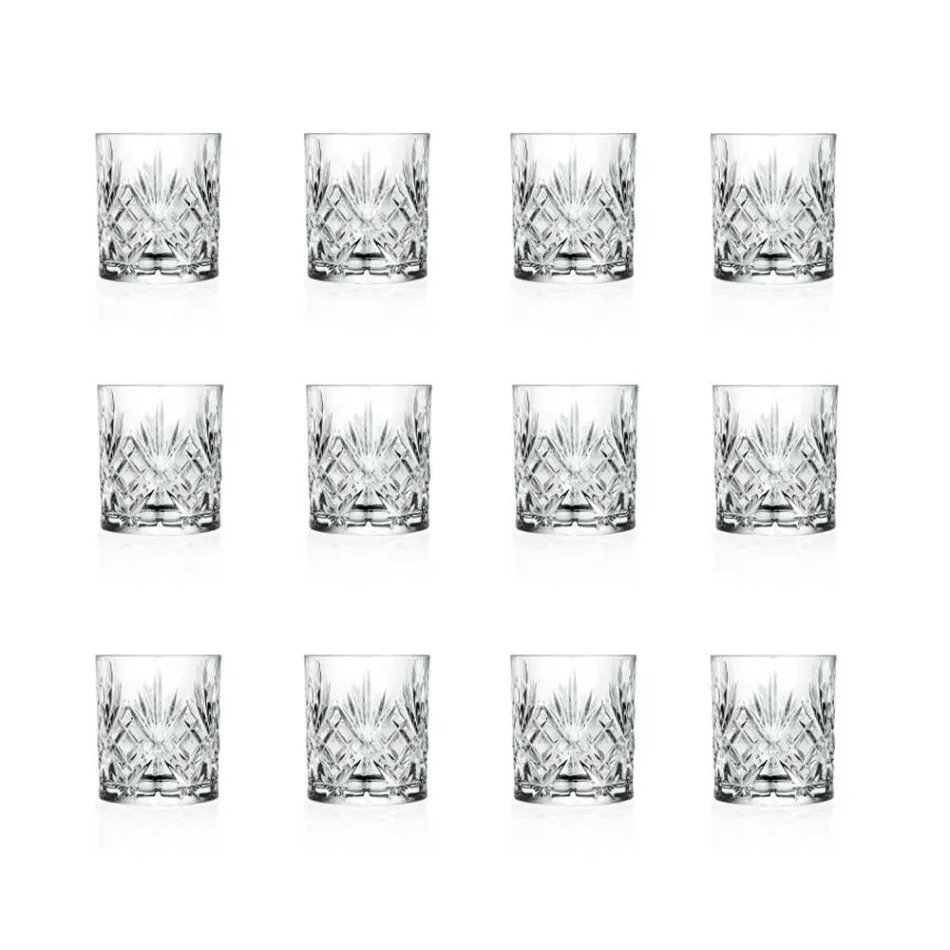 12 Vintage Design Tumbler Glasses in Eco Superior Sonorous Glass - Cantabile Viadurini