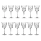 12 Glasses for Water, Drinks or Cocktail Design in Decorated Eco Crystal - Destino Viadurini