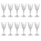 12 Glasses Wine, Water, Cocktail in Ecological Crystal Vintage Style - Cantabile Viadurini