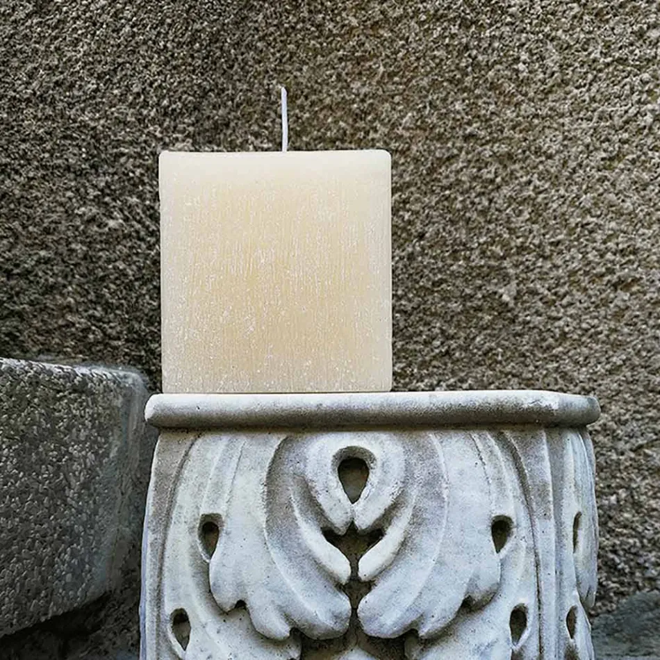 2 Square Candles of Different Sizes in Wax Made in Italy - Adelle Viadurini
