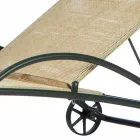 2 Stackable Outdoor Chaise Longues in Metal and Fabric Made in Italy - Perlo Viadurini