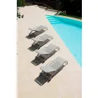 2 Stackable Outdoor Chaise Longues in Metal and Fabric Made in Italy - Perlo Viadurini