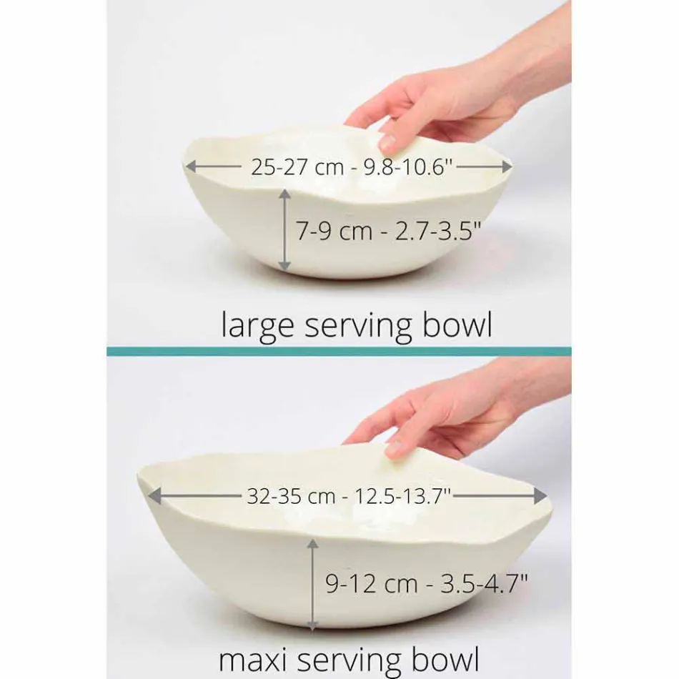 2 Salad Bowls in White Porcelain Unique Pieces of Italian Design - Arciconcreto Viadurini