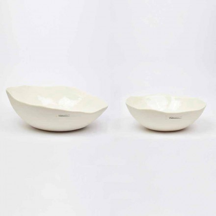 2 Salad Bowls in White Porcelain Unique Pieces of Italian Design - Arciconcreto Viadurini