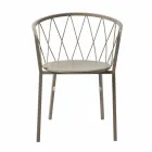 2 Outdoor Armchairs in Painted Metal Stackable Made in Italy - Adia Viadurini