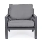 2 Garden Armchairs in Aluminum and Fabric Seat Cushions - Point Viadurini