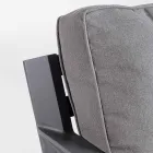 2 Garden Armchairs in Aluminum and Fabric Seat Cushions - Point Viadurini