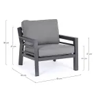 2 Garden Armchairs in Aluminum and Fabric Seat Cushions - Point Viadurini