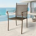 2 Classically Designed Metal Garden Armchairs Made in Italy - Solis