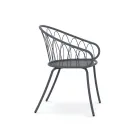 2 Stackable Garden Armchairs in Metal and Cushion Made in Italy - Fontana Viadurini