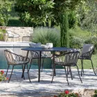 2 Stackable Garden Armchairs in Metal and Cushion Made in Italy - Fontana Viadurini