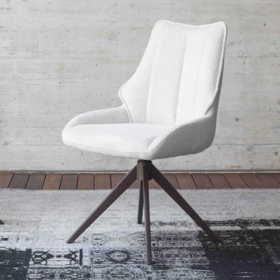 2 Indoor Chairs in Bronze Metal with Bliss Fabric Seat - Varen Viadurini