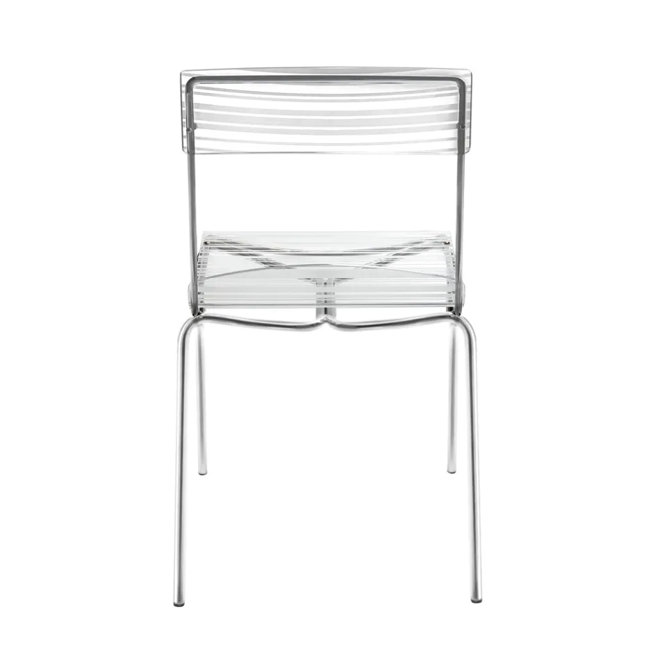 2 Stackable Chairs in Plexiglass and Iron Made in Italy - Timon Viadurini