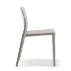 2 Stackable Chairs in Polypropylene, Fiberglass and Upholstered in Gray Wool - Cut Viadurini