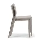 2 Stackable Chairs in Polypropylene, Fiberglass and Upholstered in Gray Wool - Cut Viadurini