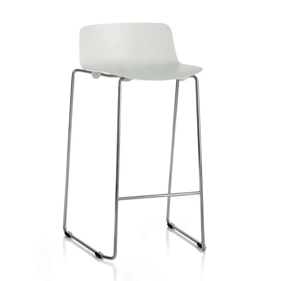 2 High Stools in Metal and Polypropylene Made in Italy - Chrissie Viadurini