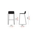 2 High Stools in Metal and Polypropylene Made in Italy - Chrissie Viadurini