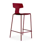2 Stackable Bar Stools in Metal and Polypropylene Made in Italy - Arlette Viadurini