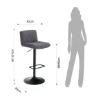 2 Bar Stools in Fabric and Steel - Polonio Viadurini