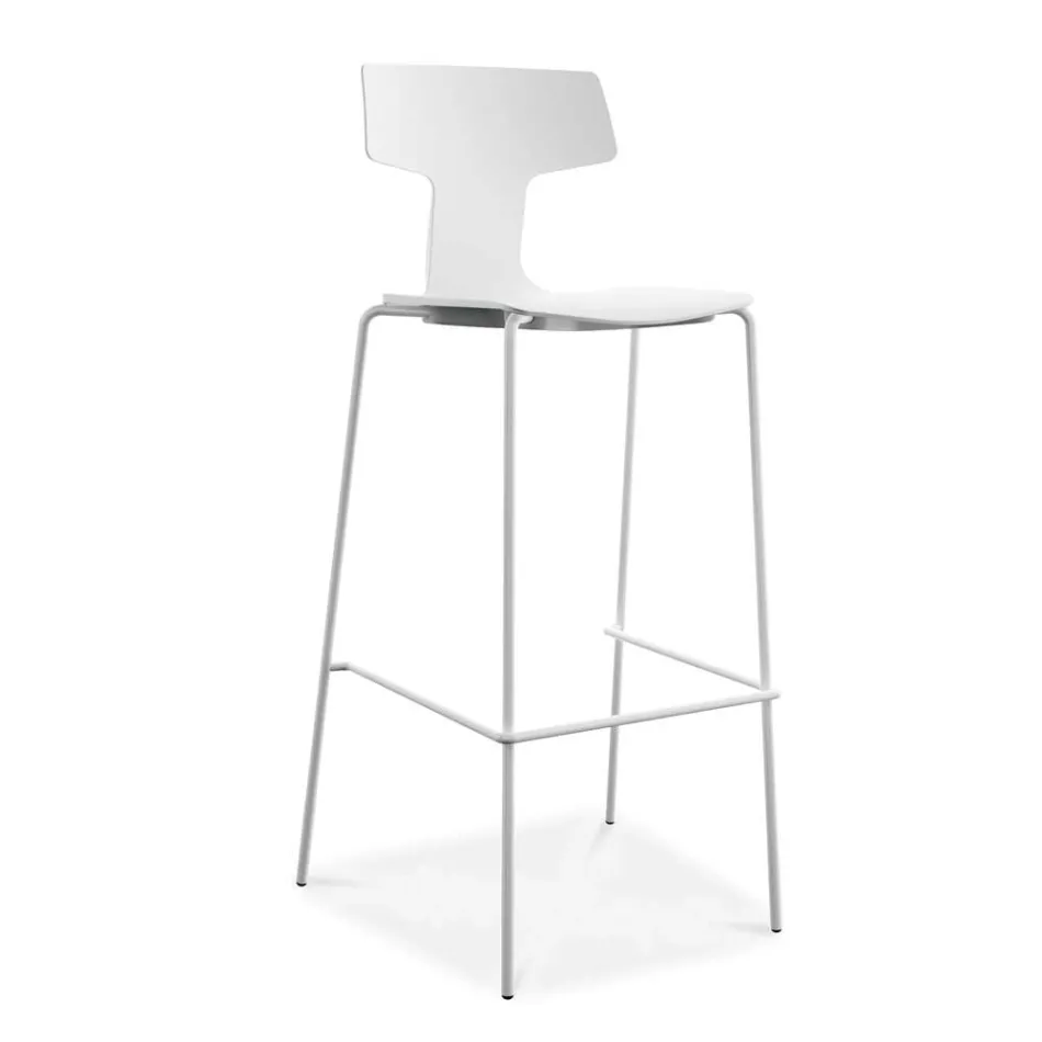2 Stackable Outdoor Stools in Metal and Polypropylene Made in Italy Annice Viadurini