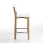 2 Living Room Stools in Solid Wood - Silver Viadurini