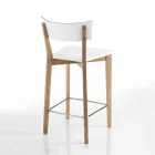 2 Living Room Stools in Solid Wood - Silver Viadurini
