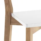 2 Living Room Stools in Solid Wood - Silver Viadurini