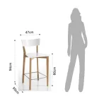 2 Living Room Stools in Solid Wood - Silver Viadurini