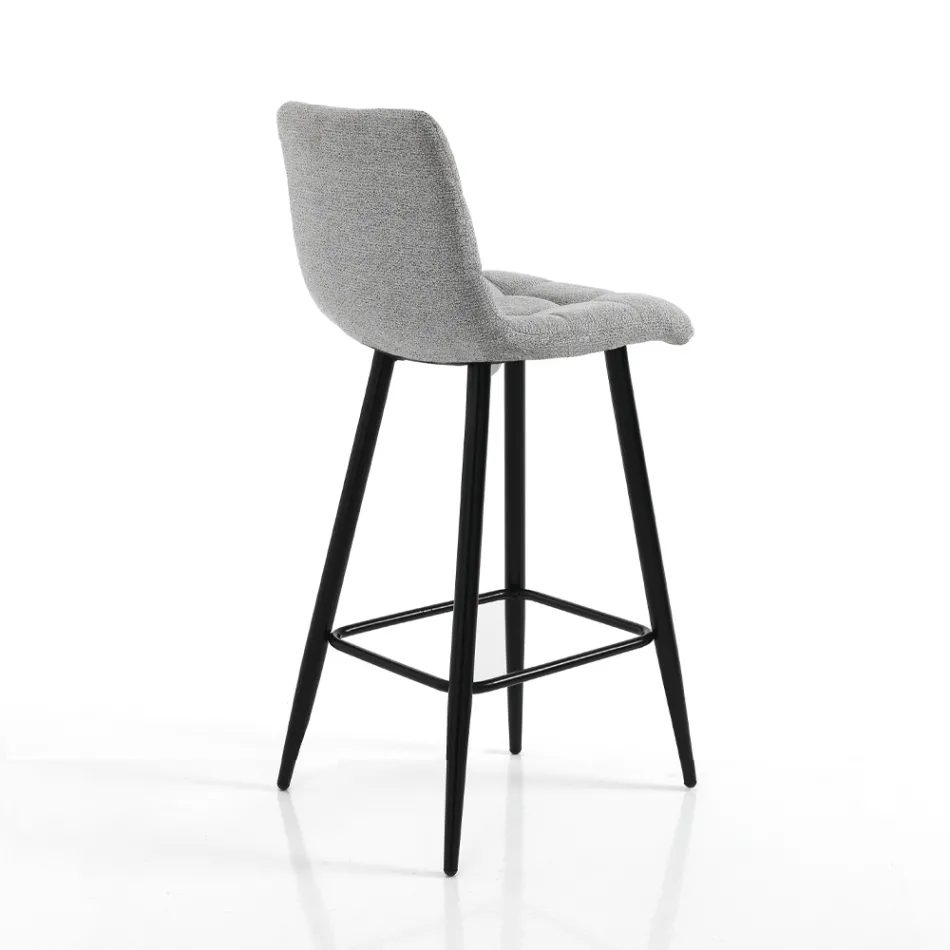 2 Living Room Stools in Fabric and Metal - Copper Viadurini