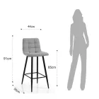 2 Living Room Stools in Fabric and Metal - Copper Viadurini