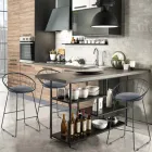 2 Padded Stools and Steel Structure Different Finishes - Torio Viadurini