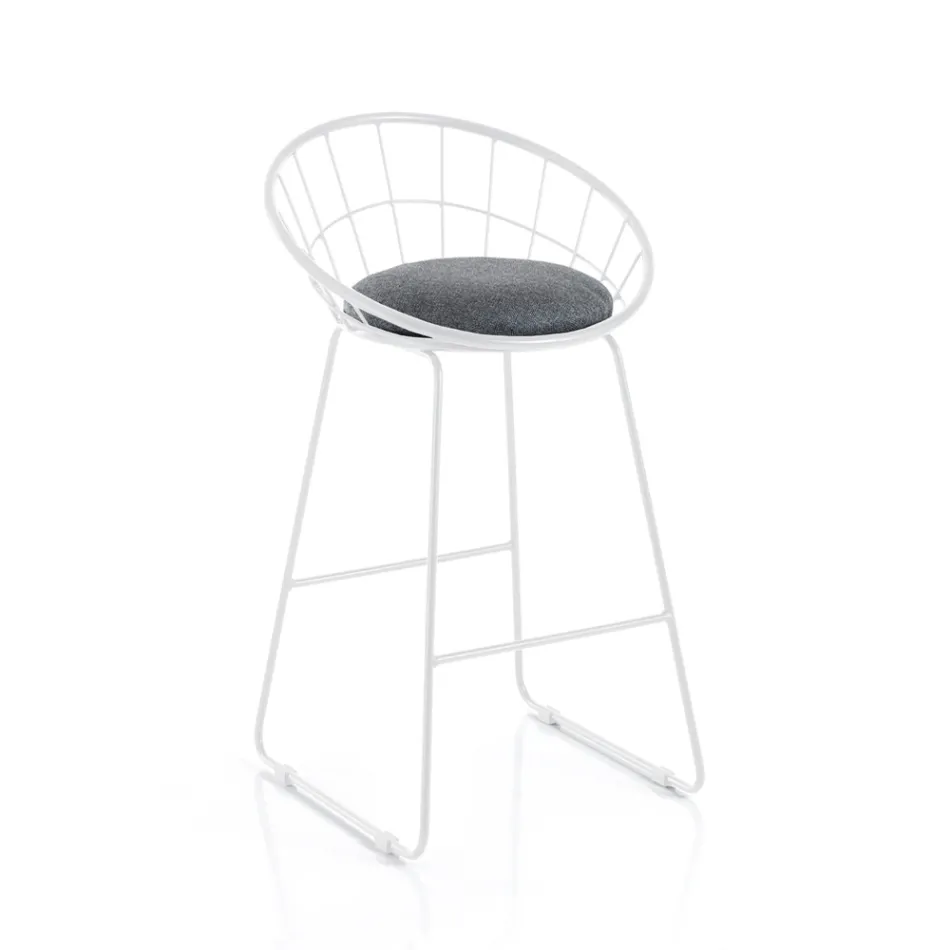 2 Padded Stools and Steel Structure in Different Finishes - Torio Viadurini