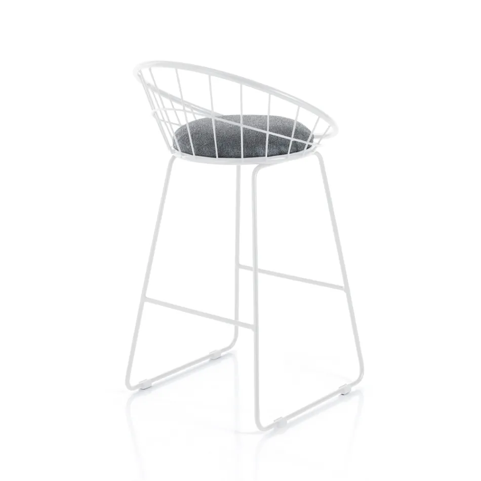 2 Padded Stools and Steel Structure in Different Finishes - Torio Viadurini