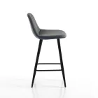 2 Stools in Aged Gray Velvet Effect Fabric - Biscia Viadurini