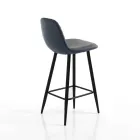 2 Stools in Aged Gray Velvet Effect Fabric - Biscia Viadurini