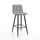 2 Stools in Light Gray Fabric and Metal - Copper Viadurini