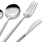 24 Polished Forged Steel Cutlery with Origami Made in Italy - Osaka Viadurini