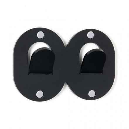 3 Wall Hangers in Colored Plexiglass Double Italian Design with Clip - Freddie Viadurini