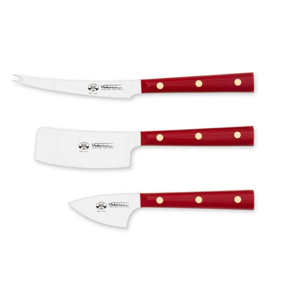 3 Berti Stainless Steel Cheese Knives Exclusive for Viadurini - Asiago Viadurini