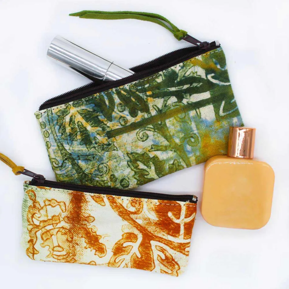 3 Hand-Printed Cotton Clutches in Unique Pieces - Viadurini by Marchi Viadurini