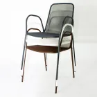4 Traditional Metal Garden Armchairs Made in Italy - Edris Viadurini