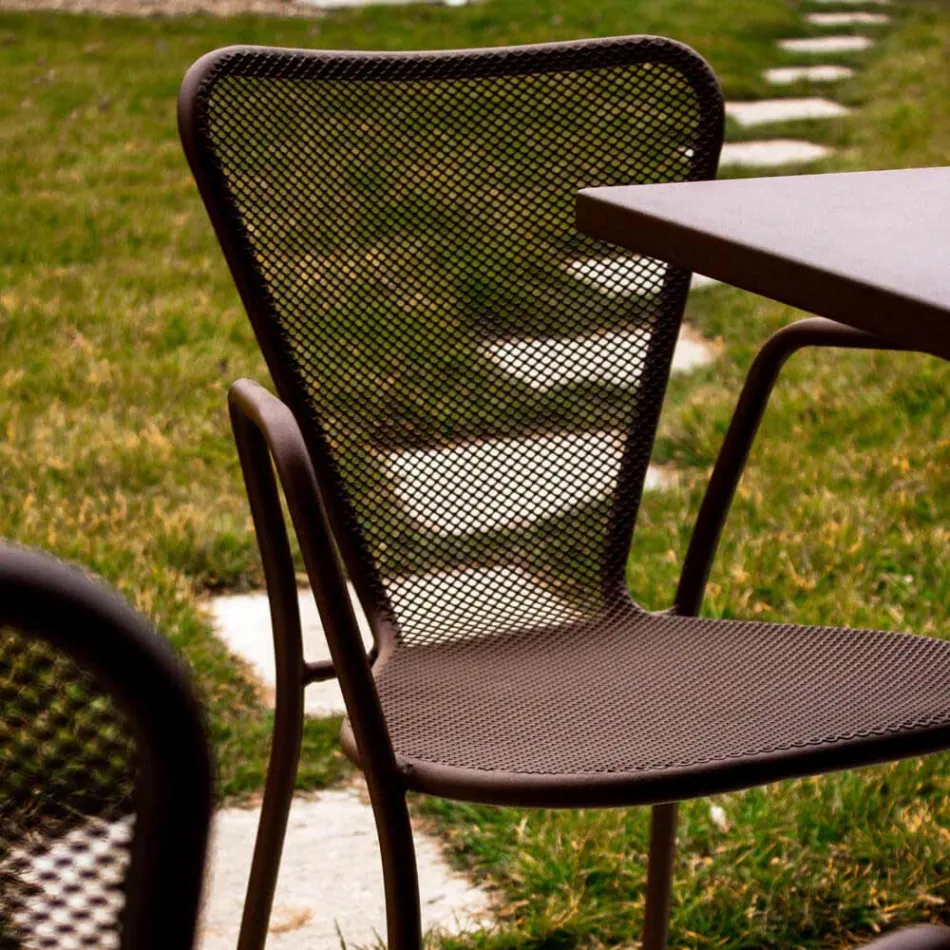 4 Modern Design Metal Outdoor Armchairs Made in Italy - Varmo Viadurini