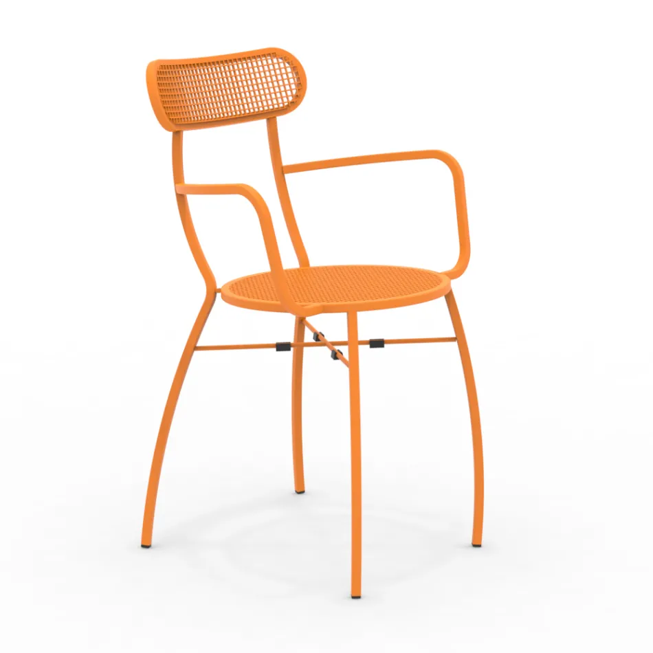 4 Metal Garden Armchairs of Different Colors Made in Italy - Hedge Viadurini