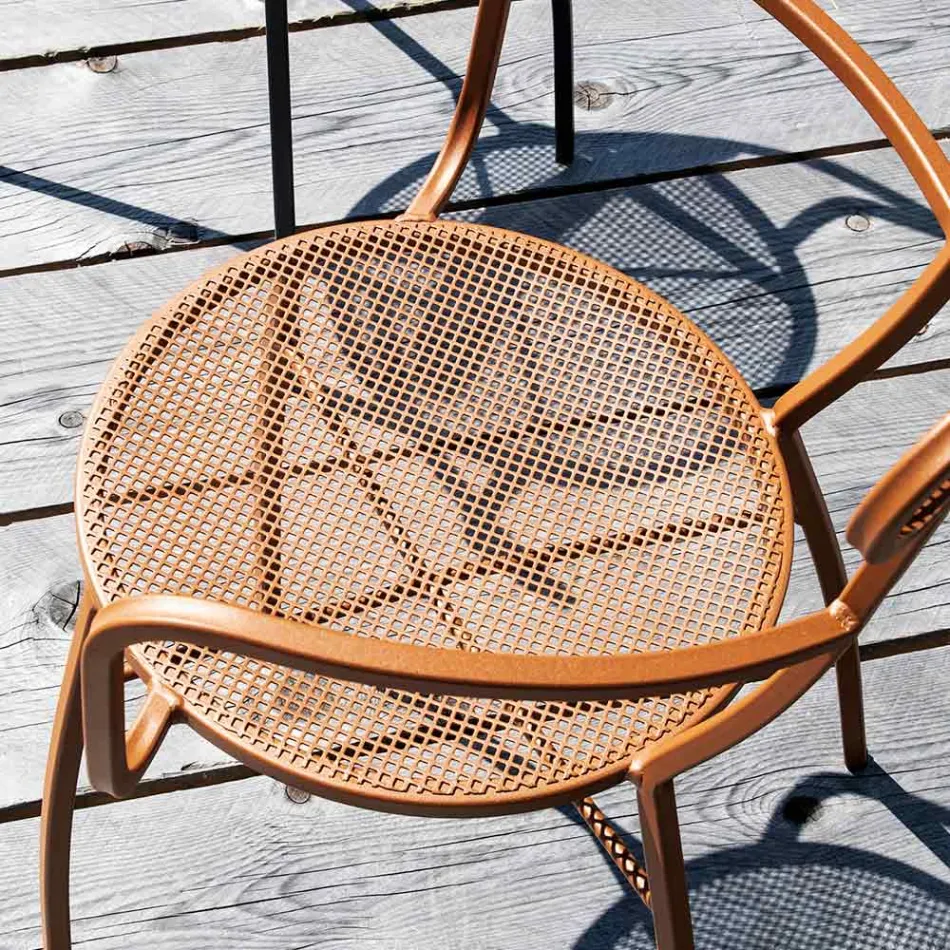 4 Metal Garden Armchairs of Different Colors Made in Italy - Hedge Viadurini