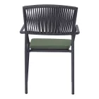 4 Stackable Garden Chairs in Aluminum and Rope - Lunaris Viadurini