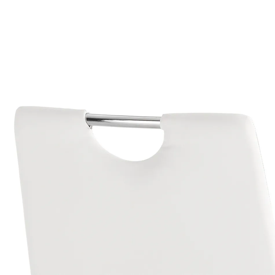 4 Chairs Completely Upholstered in White Synthetic Leather - Tulio Viadurini