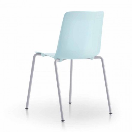 4 Stackable Outdoor Chairs in Metal and Polypropylene Made in Italy - Carita Viadurini